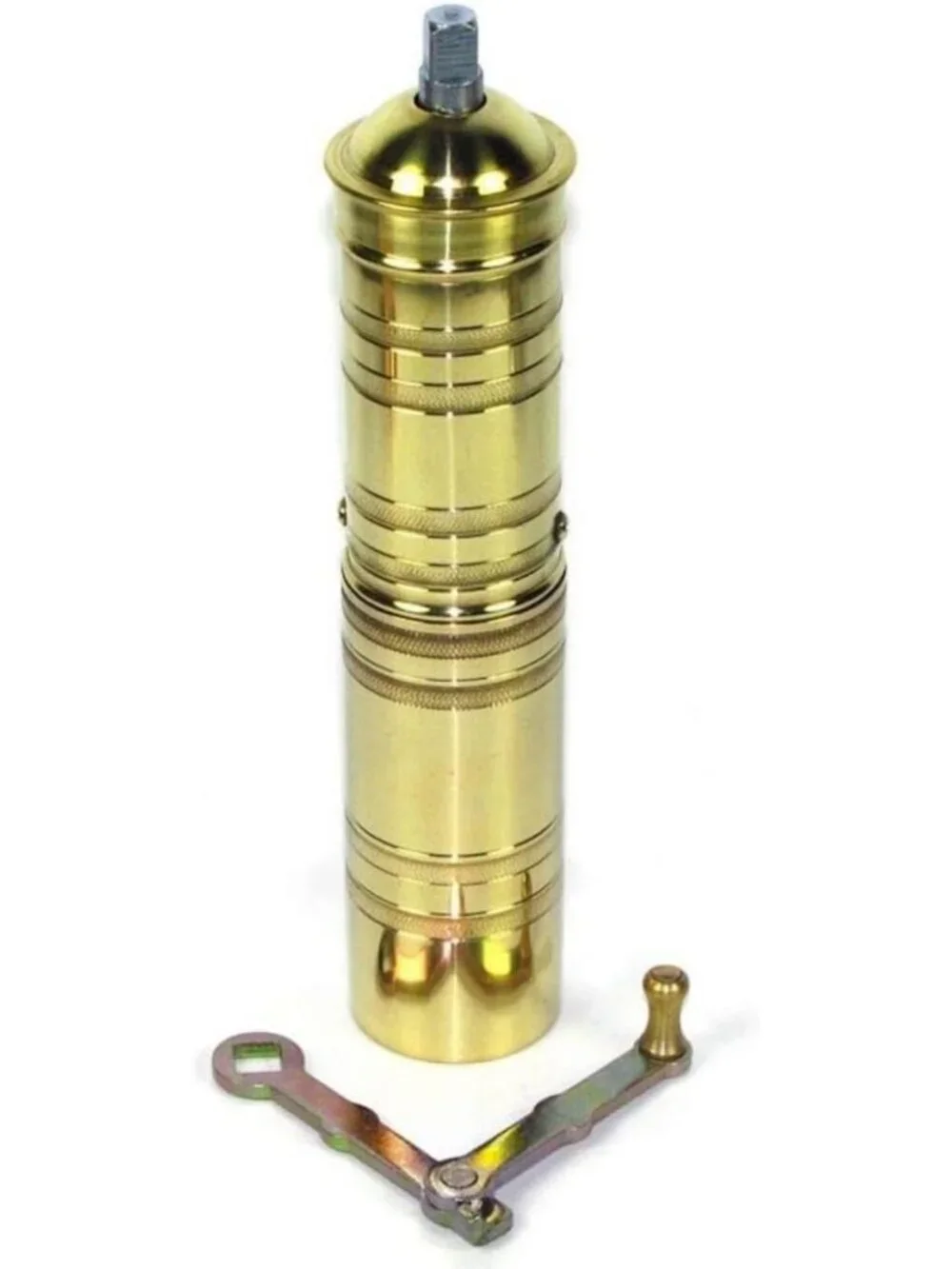 Handmade Heavy-Duty Brass Coffee & Spice Grinder - Adjustable Manual Mill for
